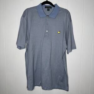 Amen Corner Men’s Masters Golf Polo Shirt Striped Blue Size XL